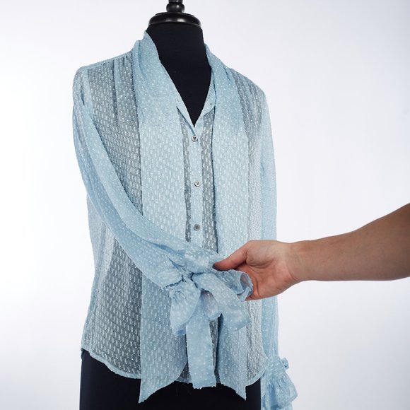 Banana Republic Light Blue Blouse with Bow Tie - Picture 5 of 11